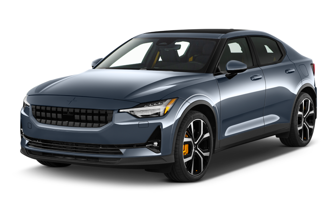 Front three quarter view of a 2022 Polestar Polestar 2 Pilot Plus 5 Door Hatchback angular front stock photos of front three quarter view